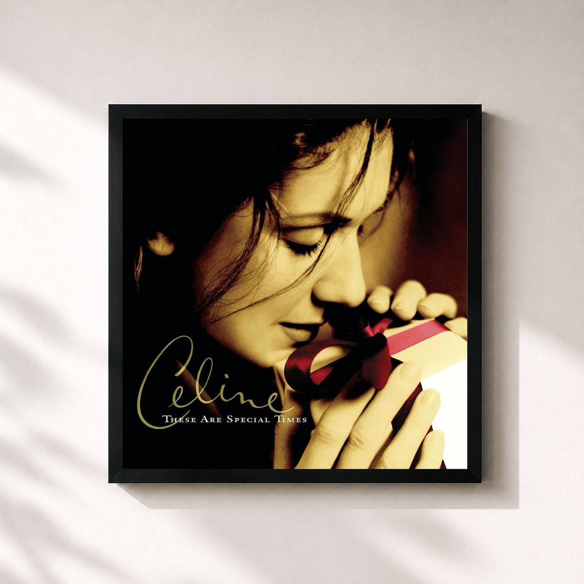 #noir Tableau carré de l'album These are Special Times de Céline Dion, cadre noir 32x32 cm