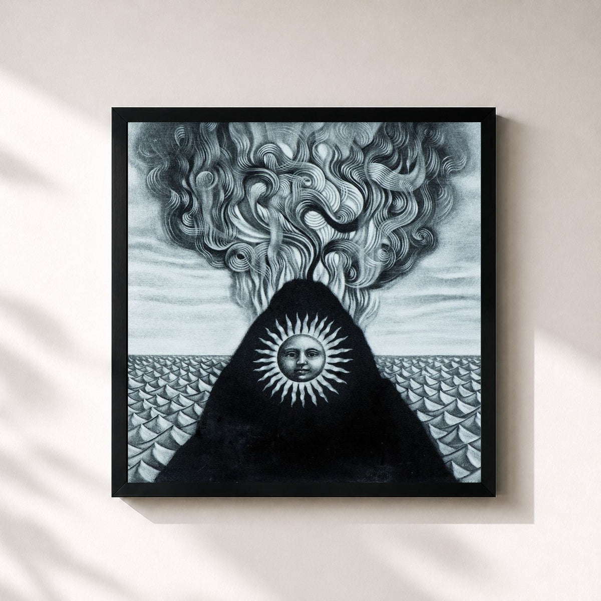 #noir Tableau carré de l'album Magma de Gojira, cadre noir 32x32 cm