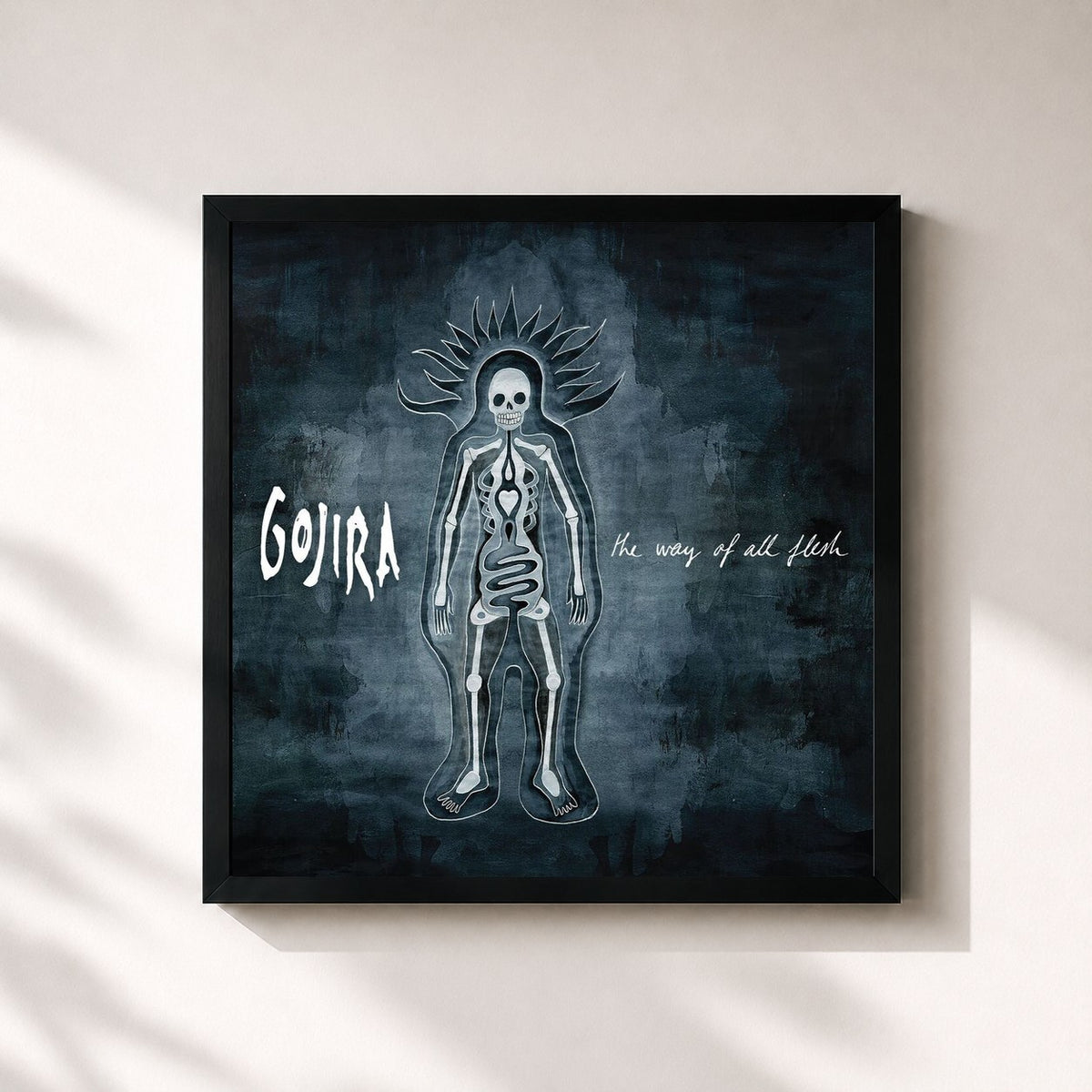 #noir Tableau carré de l'album The way of all flesh de Gojira, cadre noir 32x32 cm