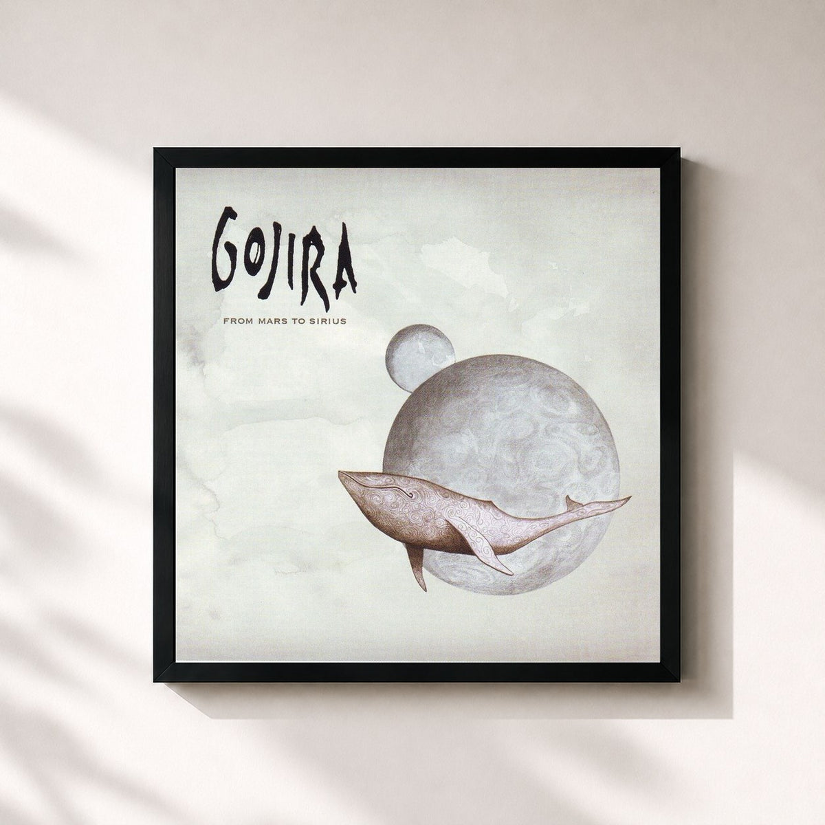 #noir Tableau carré de l'album From Mars to Sirius de Gojira, cadre noir 32x32 cm