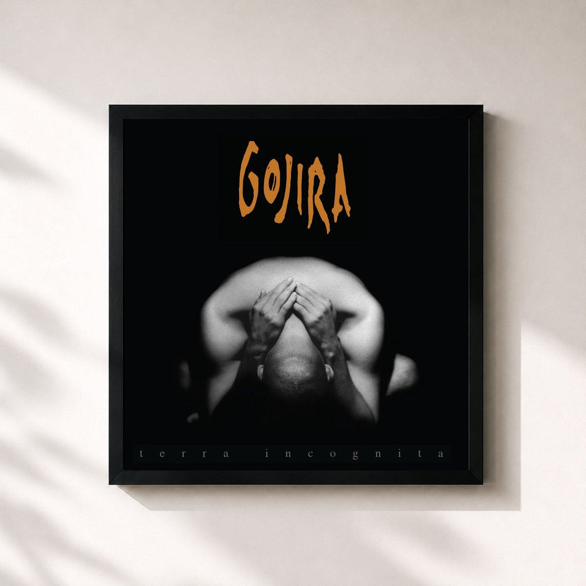 #noir Tableau carré de l'album Terra Incognita de Gojira, cadre noir 32x32 cm