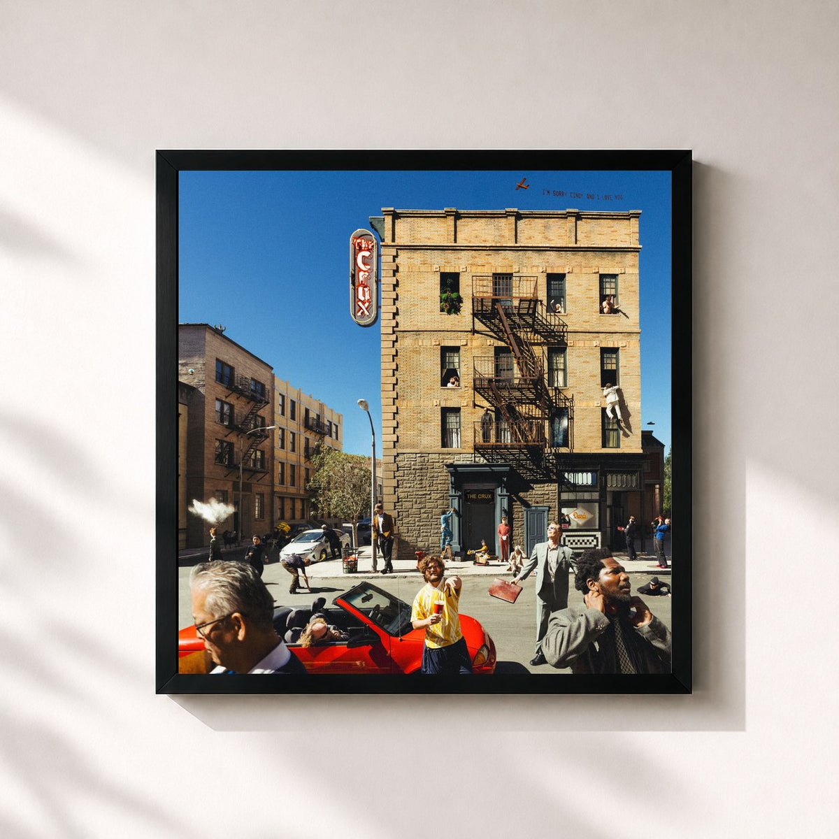 #noir Tableau carré de l'album The Crux de Djo, cadre noir 32x32 cm