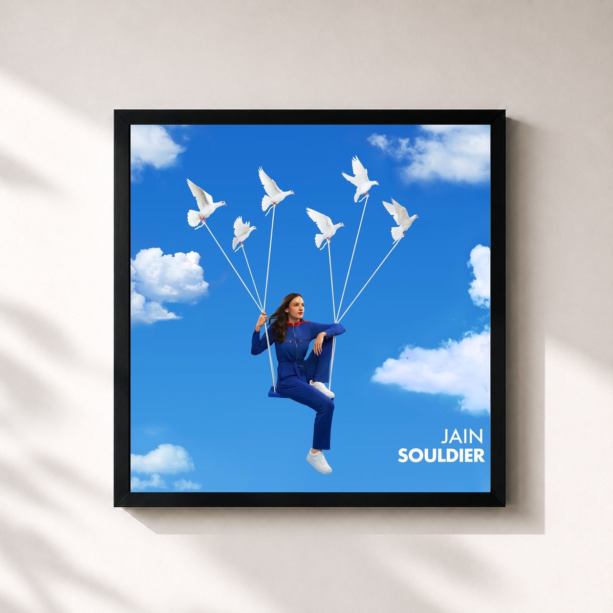 #noir Souldier by Jain as a square framed art print, black 32x32 cm frame