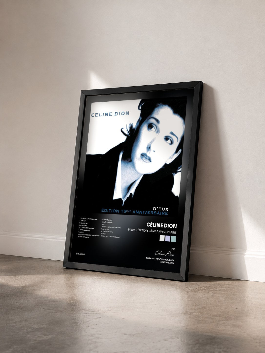 #noir Tableau de l'album D'eux - Édition 15ème Anniversaire de Céline Dion vu de trois quarts, cadre noir