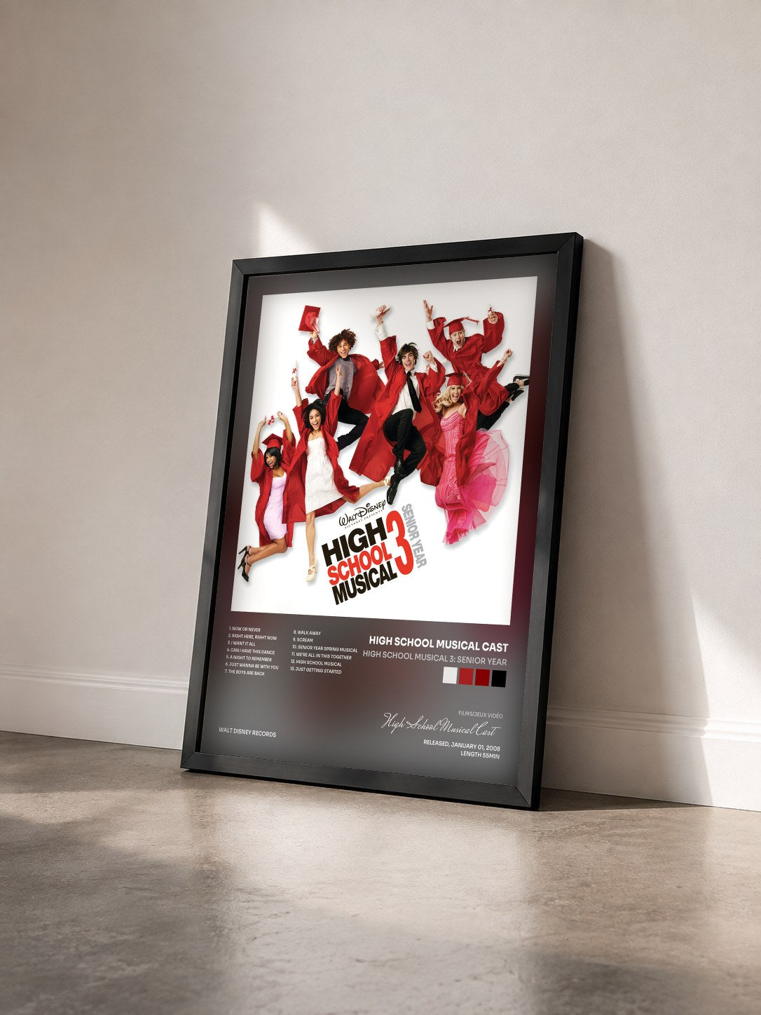 #noir Tableau de l'album High School Musical 3: Senior Year de High School Musical Cast vu de trois quarts, cadre noir