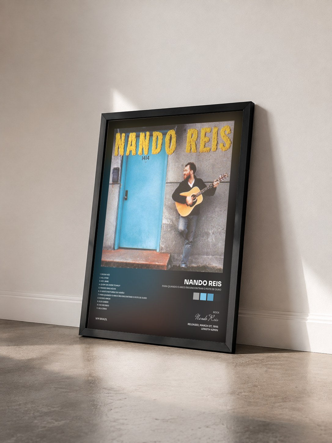 #noir Tableau de l'album Para Quando o Arco Íris Encontrar o Pote de Ouro de Nando Reis vu de trois quarts, cadre noir