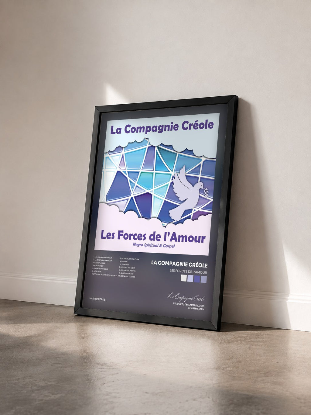 #noir Tableau de l'album Les Forces de l'Amour de La Compagnie Créole vu de trois quarts, cadre noir