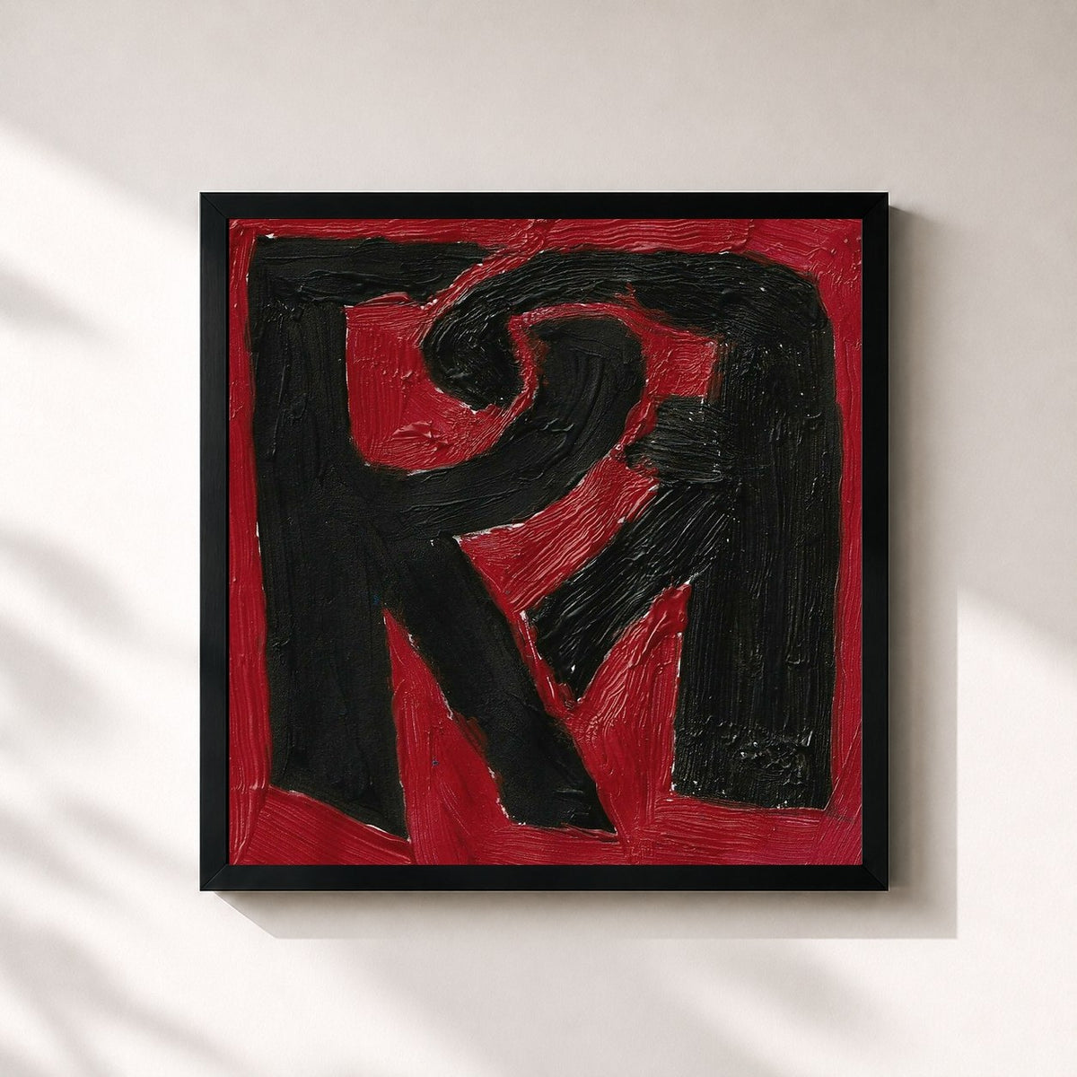 #noir Tableau carré de l'album RR de ROSALÍA, cadre noir 32x32 cm