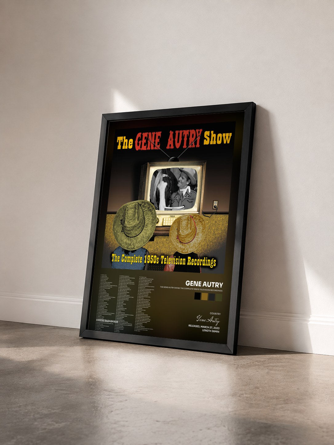 #noir Tableau de l'album The Gene Autry Show: The Complete 1950's Television Recordings de Gene Autry vu de trois quarts, cadre noir