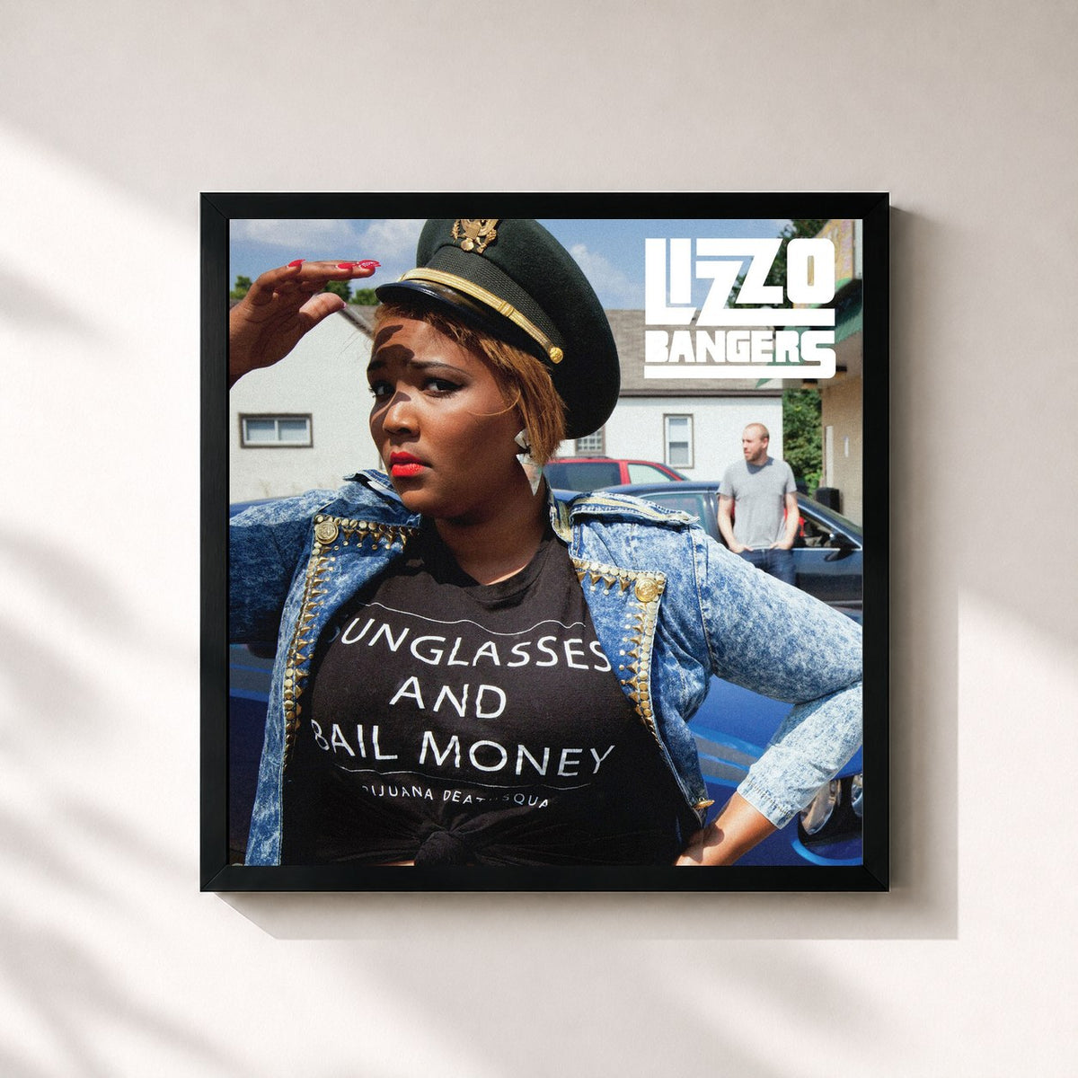 #noir Lizzobangers di Lizzo in stampa quadrata incorniciata, cornice nera 32x32 cm