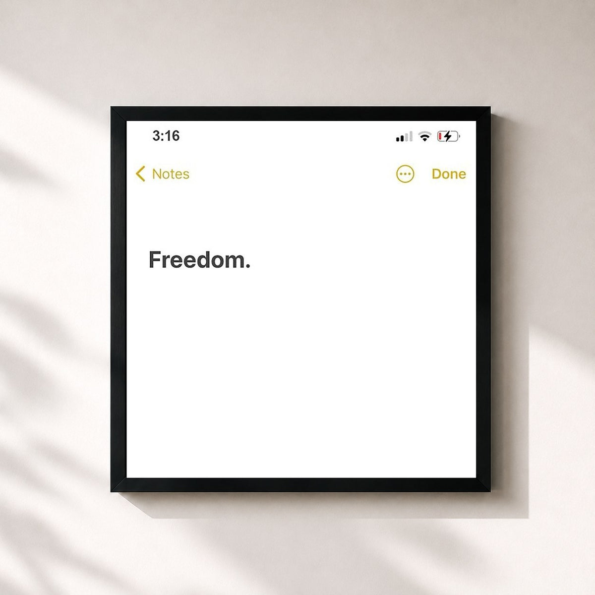 #noir Tableau carré de l'album Freedom. de Justin Bieber, cadre noir 32x32 cm