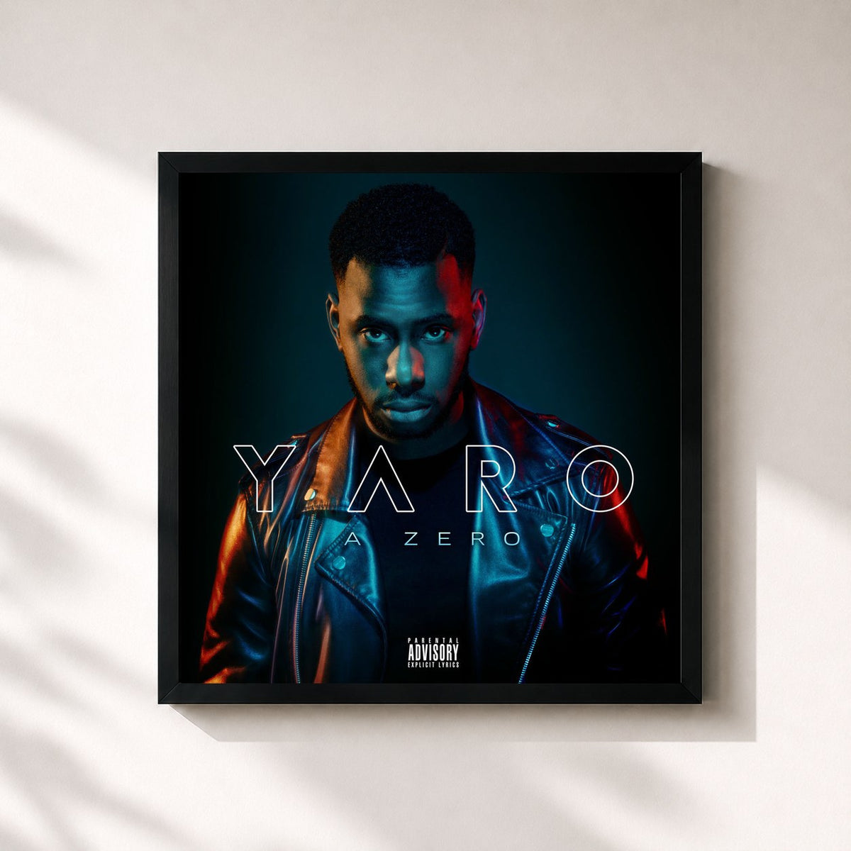#noir A zéro by Yaro as a square framed art print, black 32x32 cm frame