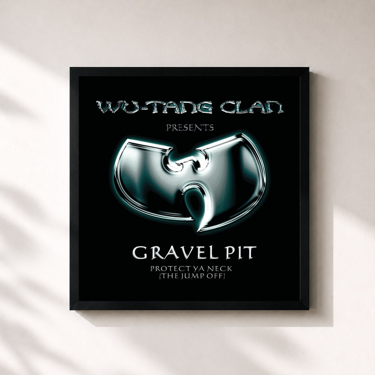 #noir Gravel Pit by Wu-Tang Clan as a square framed art print, black 32x32 cm frame