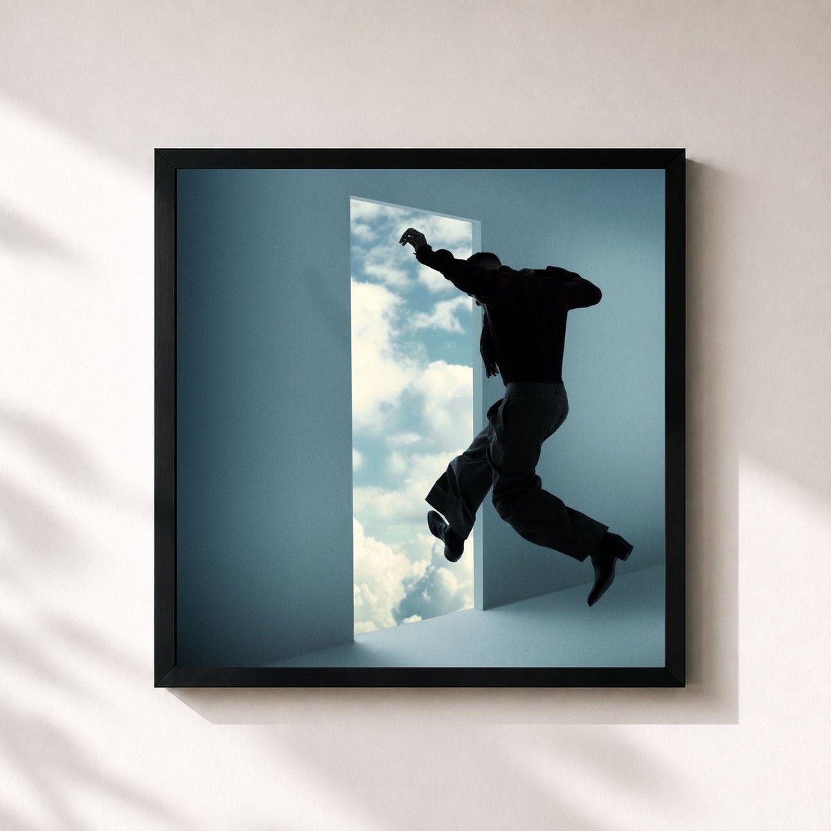 #noir Tableau carré de l'album Free de Kid Cudi, cadre noir 32x32 cm