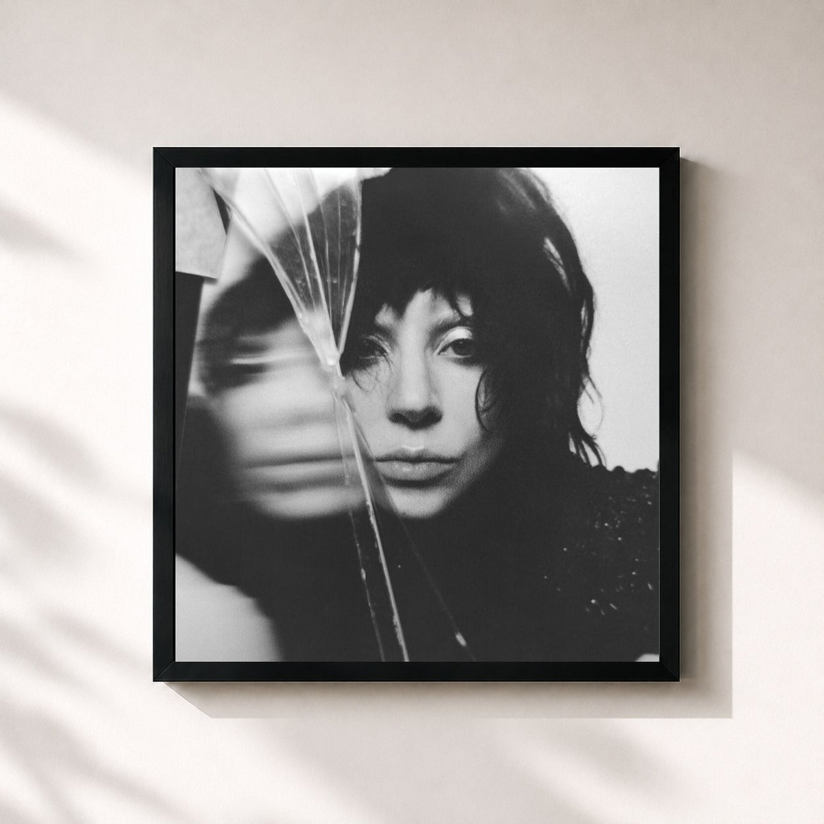 #noir Tableau carré de l'album MAYHEM de Lady Gaga, cadre noir 32x32 cm