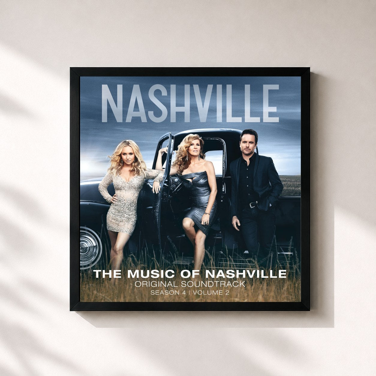 #noir Tableau carré de l'album The Music Of Nashville Original Soundtrack (Season 4 Vol. 2) de Nashville Cast, cadre noir 32x32 cm