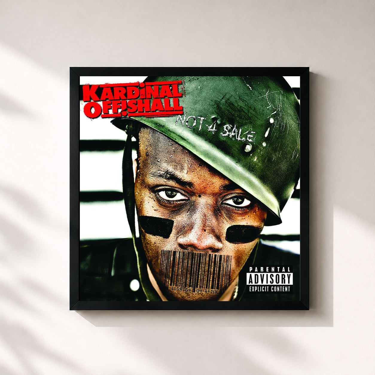 #noir Tableau carré de l'album Not 4 Sale de Kardinal Offishall, cadre noir 32x32 cm