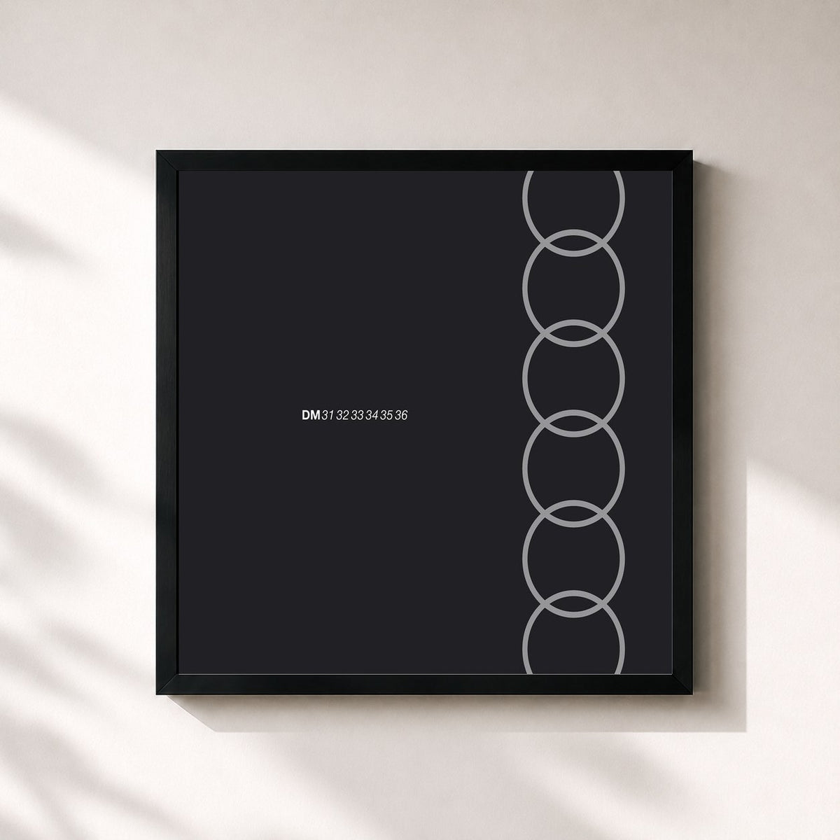 #noir DMBX6 von Depeche Mode als quadratischer Kunstdruck, schwarzer Rahmen 32x32 cm