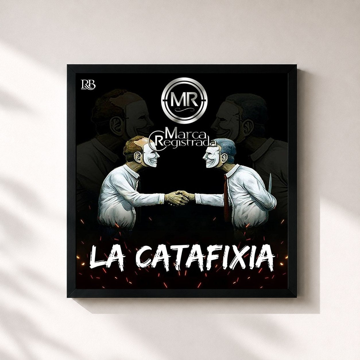 #noir Tableau carré de l'album La Catafixia de Grupo Marca Registrada, cadre noir 32x32 cm