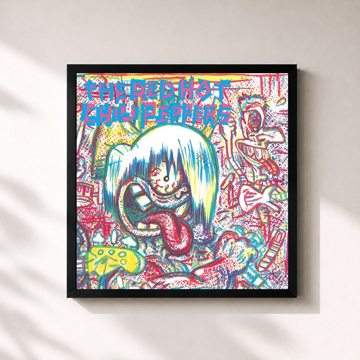 #noir Tableau carré de l'album The Red Hot Chili Peppers (Expanded Edition / 2002 Remaster) de Red Hot Chili Peppers, cadre noir 32x32 cm