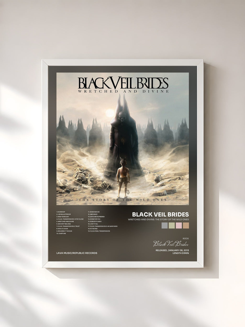#blanc Wretched And Divine: The Story Of The Wild Ones di Black Veil Brides in stampa incorniciata, cornice bianca, stampata e incorniciata in Francia