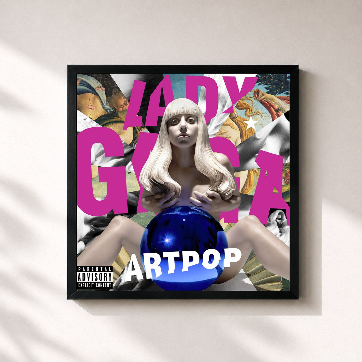 #noir ARTPOP by Lady Gaga as a square framed art print, black 32x32 cm frame