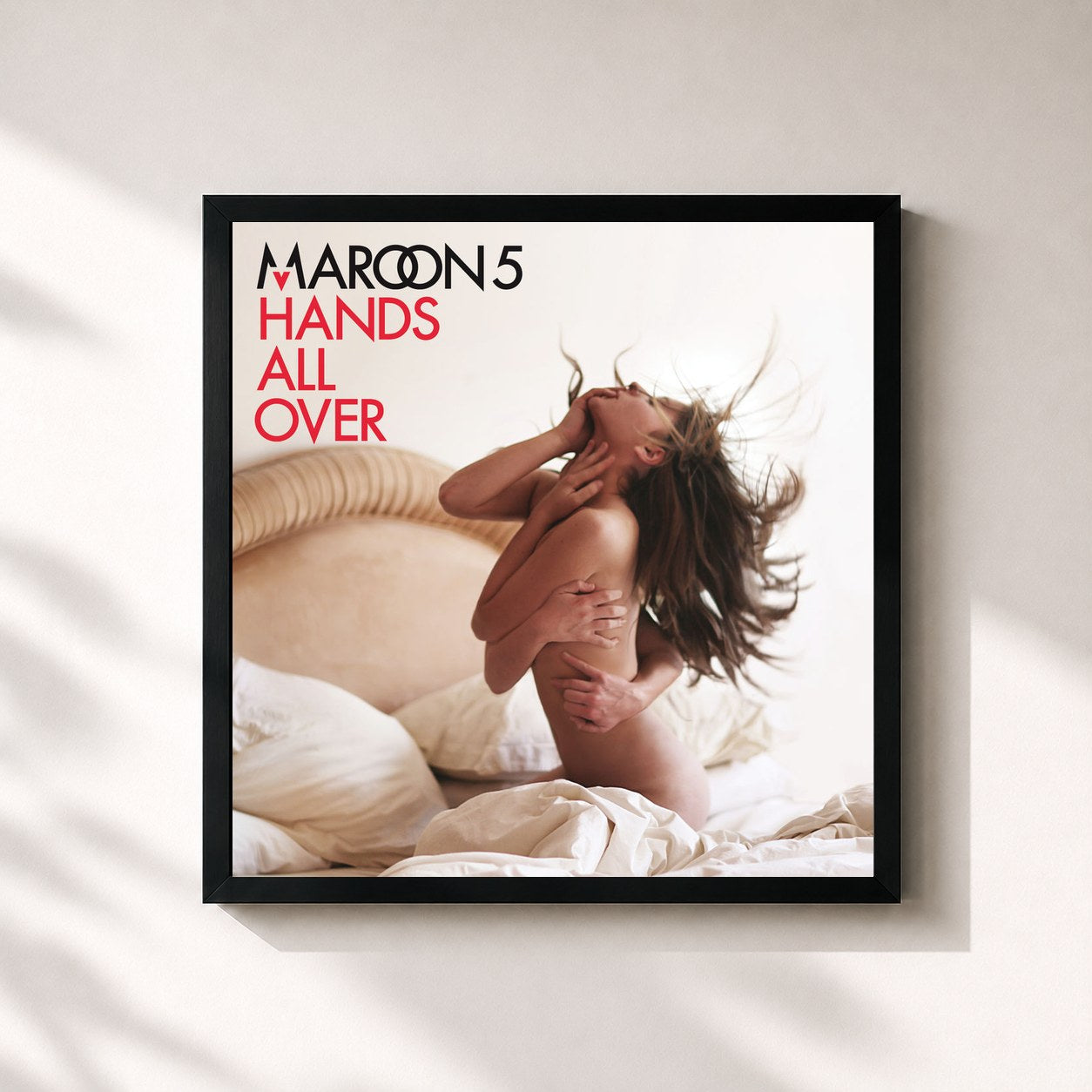 #noir Hands All Over (Revised International Deluxe) by Maroon 5 as a square framed art print, black 32x32 cm frame