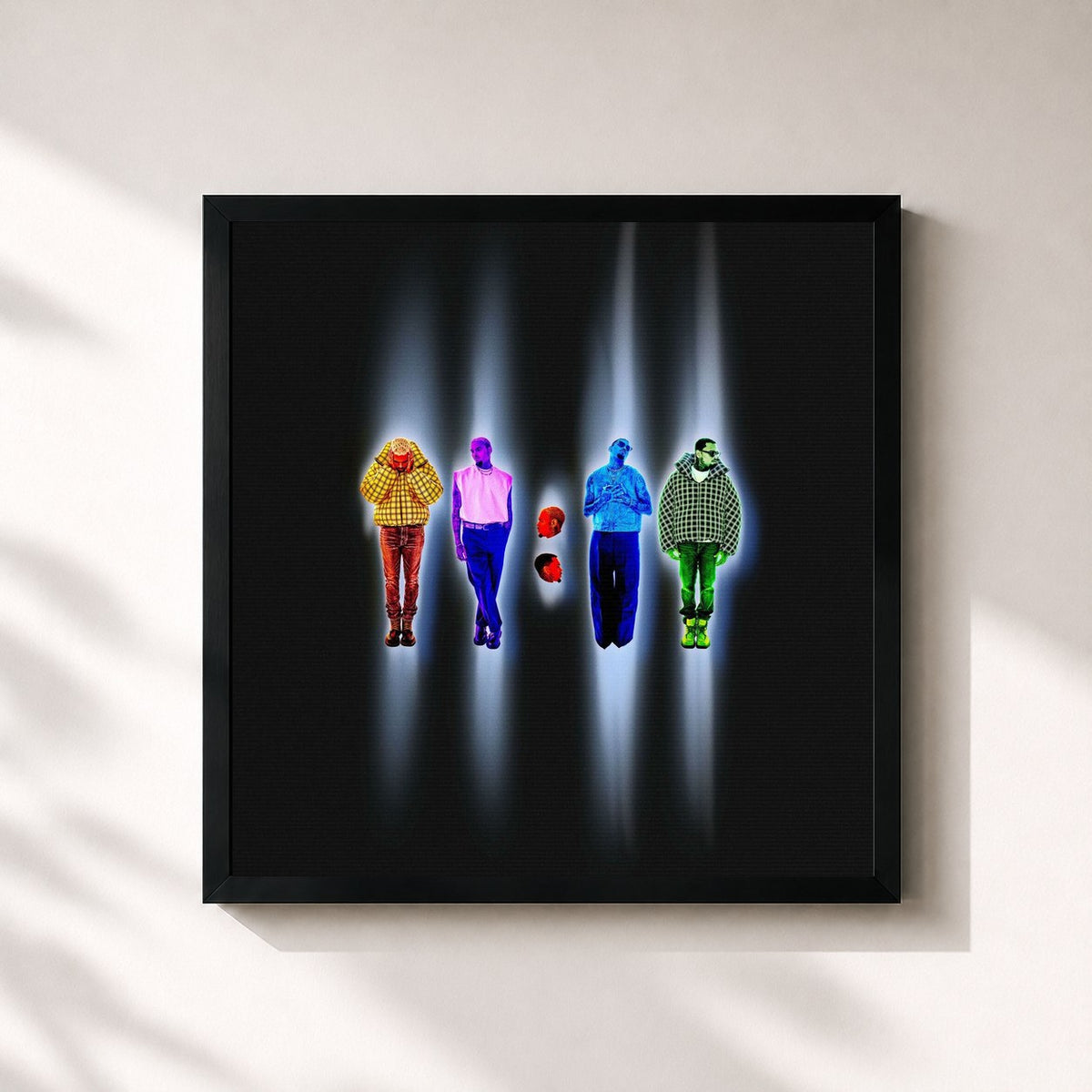 #noir Tableau carré de l'album 11:11 de Chris Brown, cadre noir 32x32 cm