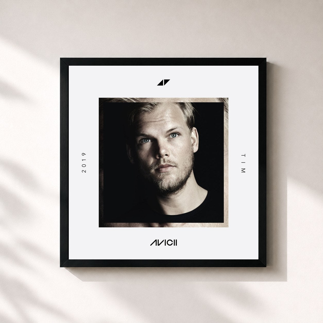 #noir TIM by Avicii as a square framed art print, black 32x32 cm frame