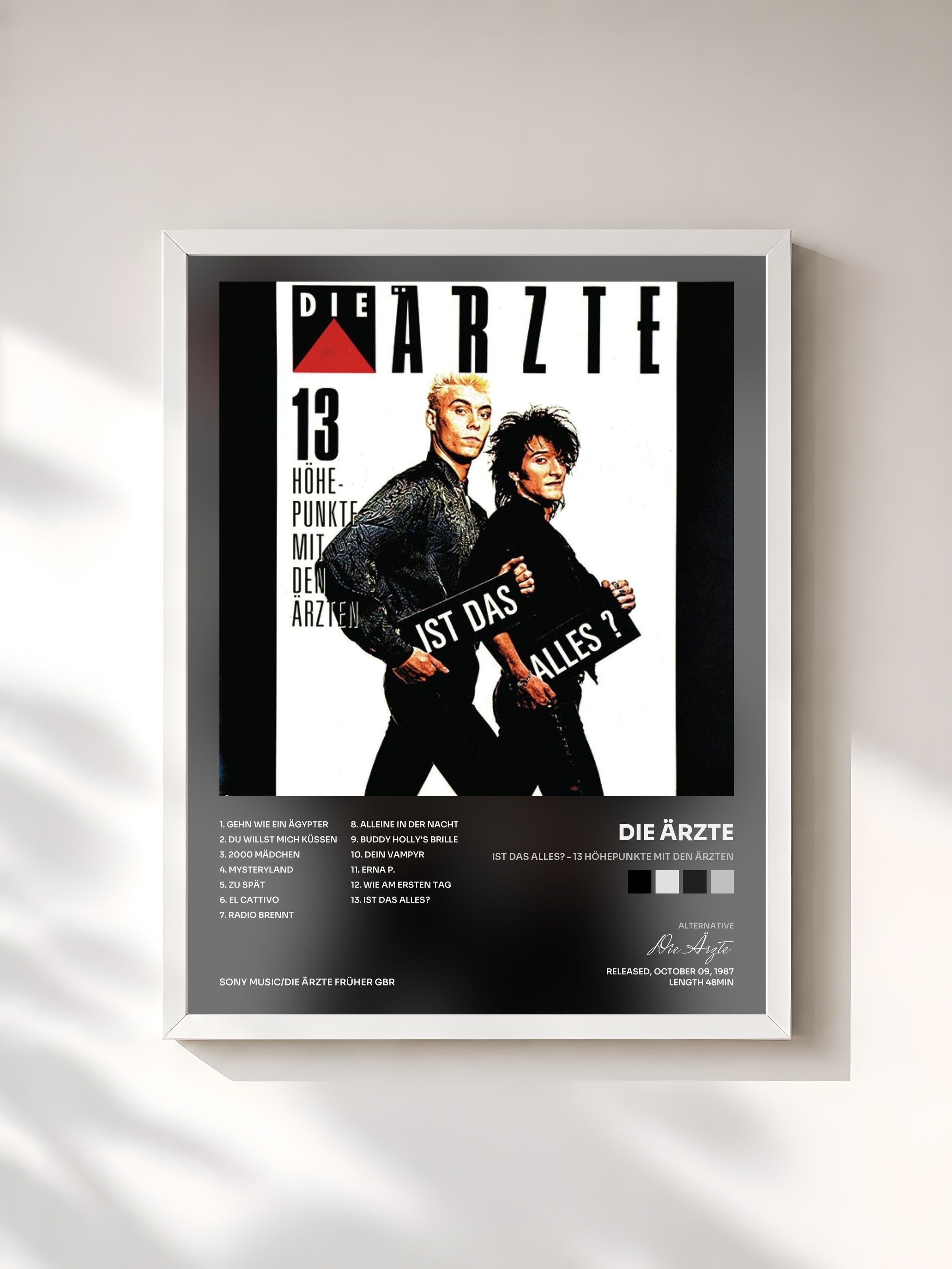 #blanc Tableau de l'album Ist Das Alles? - 13 Höhepunkte Mit Den Ärzten de Die Ärzte, cadre blanc, imprimé et encadré en France