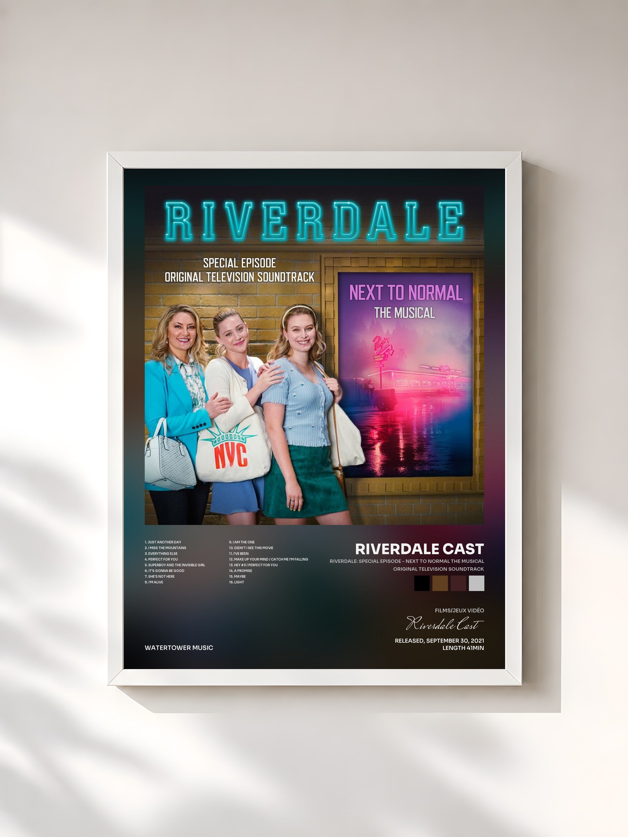 #blanc Tableau de l'album Riverdale: Special Episode - Next to Normal the Musical (Original Television Soundtrack) de Riverdale Cast, cadre blanc, imprimé et encadré en France