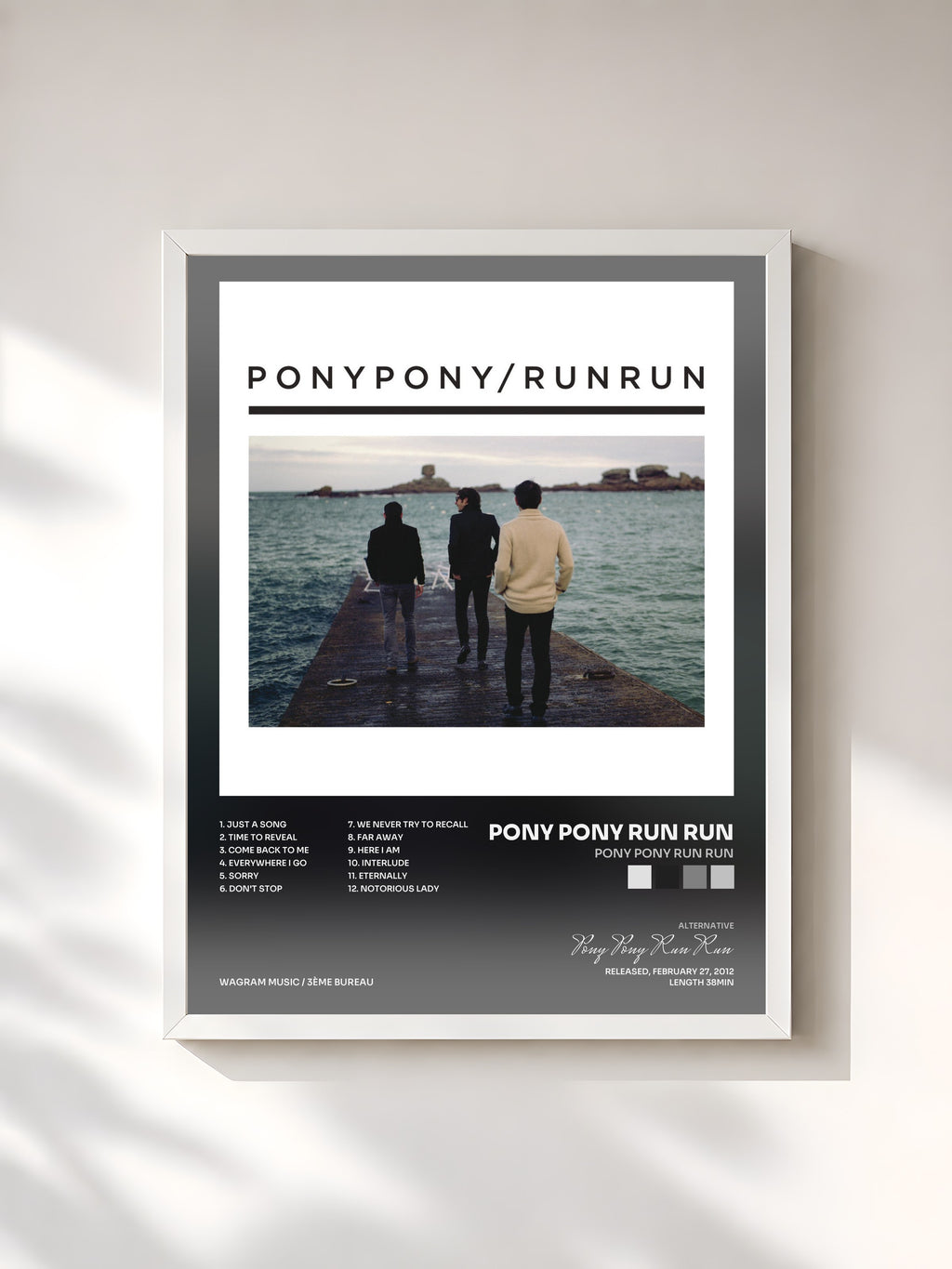 #blanc Tableau de l'album Pony Pony Run Run de Pony Pony Run Run, cadre blanc, imprimé et encadré en France