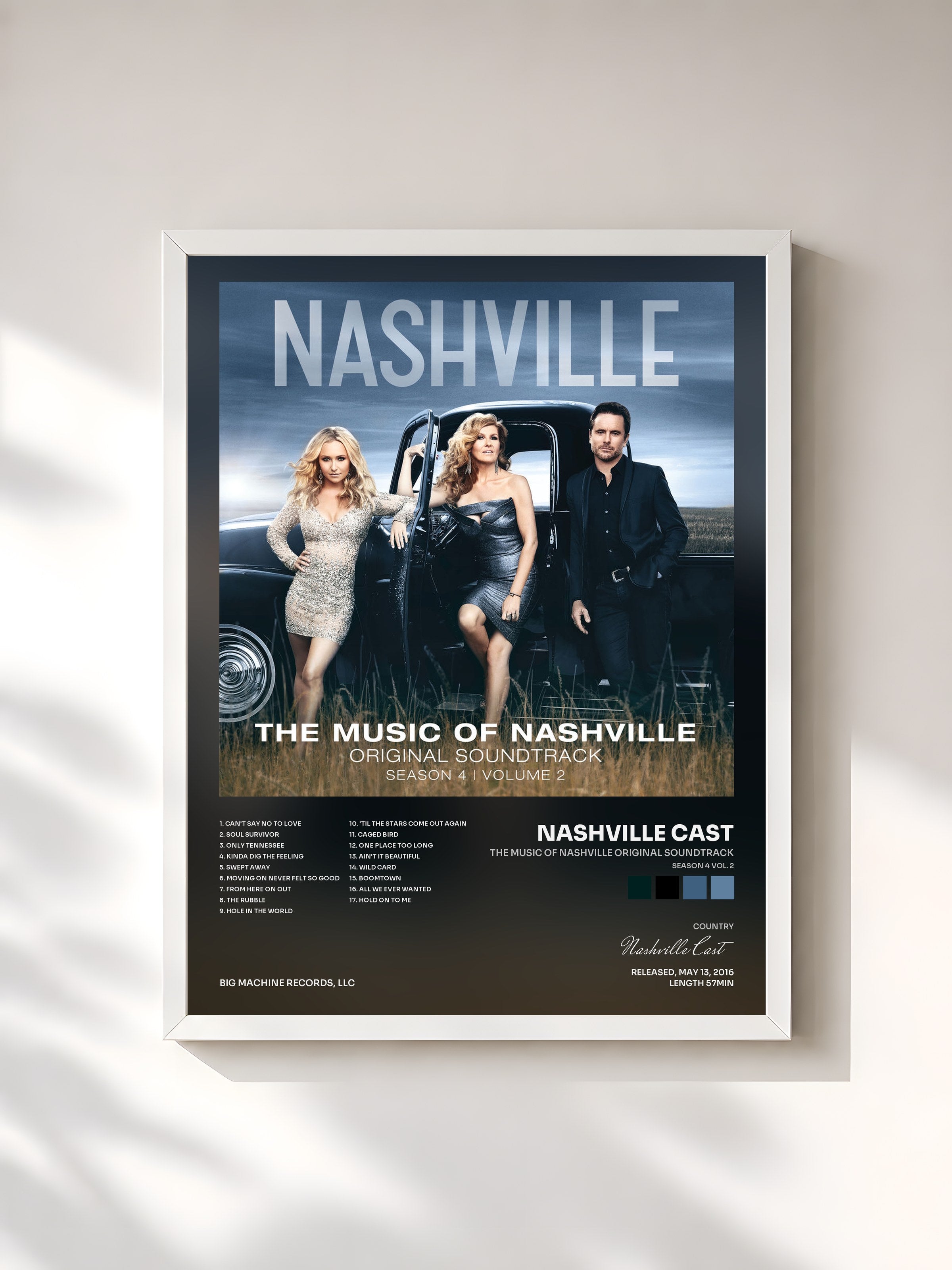 #blanc Tableau de l'album The Music Of Nashville Original Soundtrack (Season 4 Vol. 2) de Nashville Cast, cadre blanc, imprimé et encadré en France