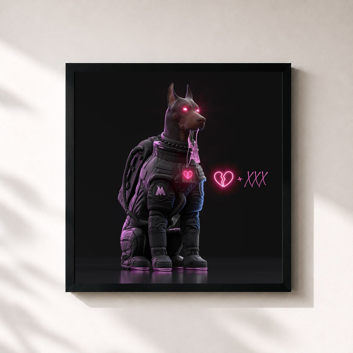 #noir Tableau carré de l'album The Love & Sex Tape de Maluma, cadre noir 32x32 cm