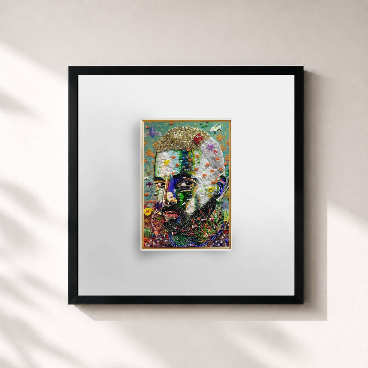 #noir Tableau carré de l'album #7DJ (7 Días En Jamaica) de Maluma, cadre noir 32x32 cm
