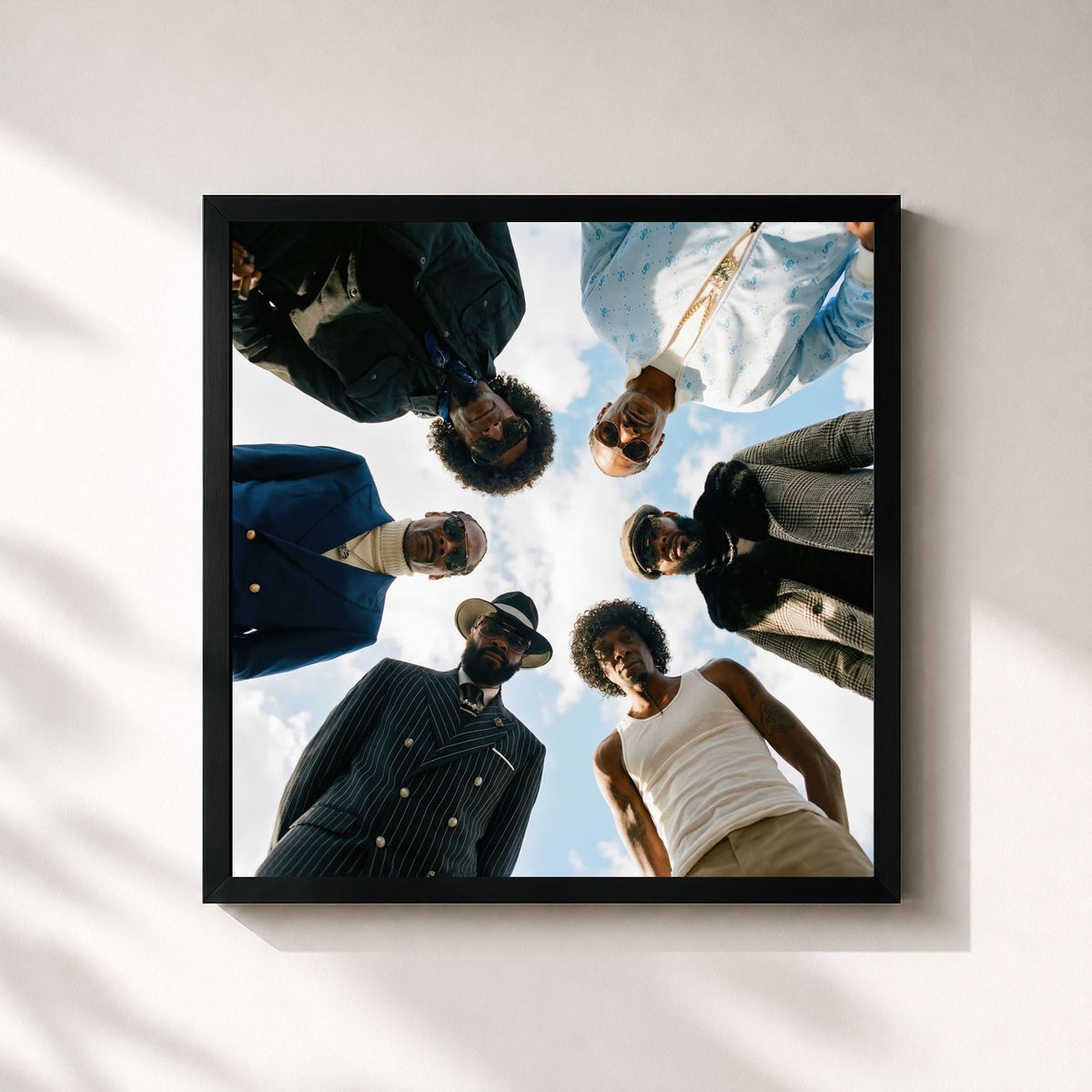 #noir Tableau carré de l'album 10 Til' Midnight de Snoop Dogg, cadre noir 32x32 cm