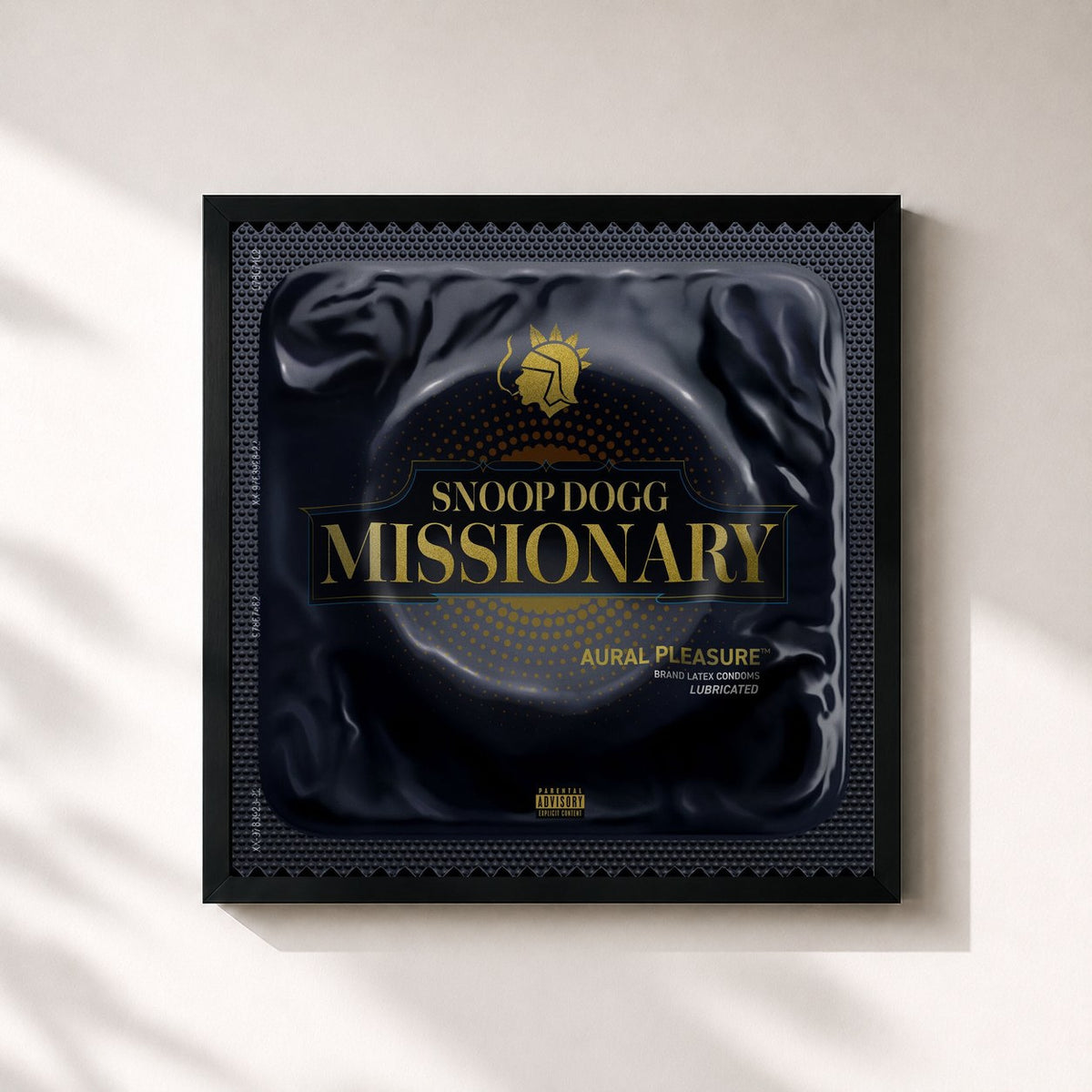 #noir Tableau carré de l'album Missionary de Snoop Dogg, cadre noir 32x32 cm