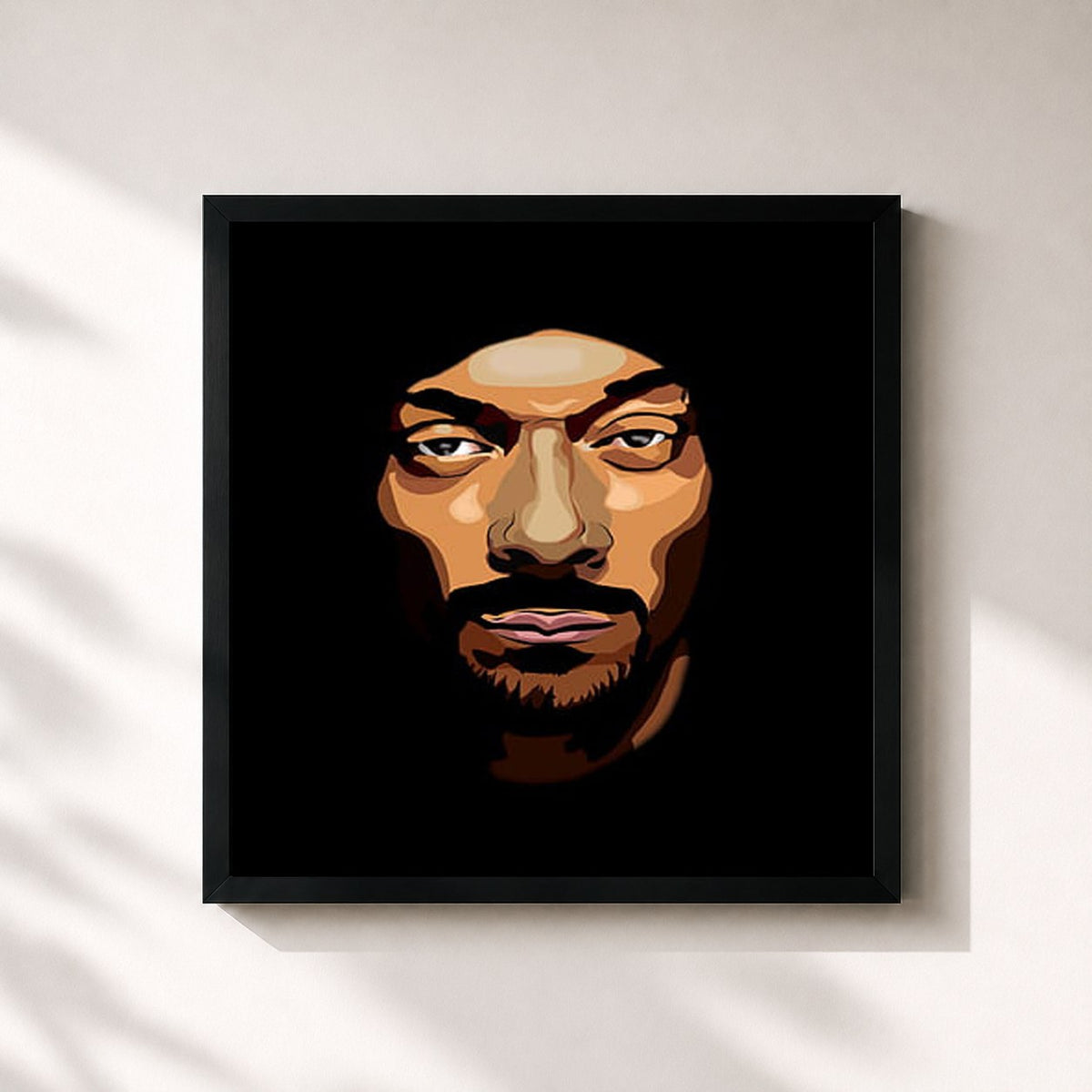 #noir Tableau carré de l'album Metaverse: The NFT Drop, Vol. 1 de Snoop Dogg, cadre noir 32x32 cm