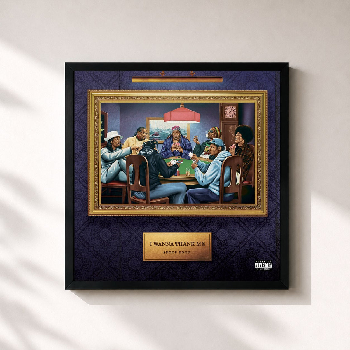 #noir Tableau carré de l'album I Wanna Thank Me de Snoop Dogg, cadre noir 32x32 cm