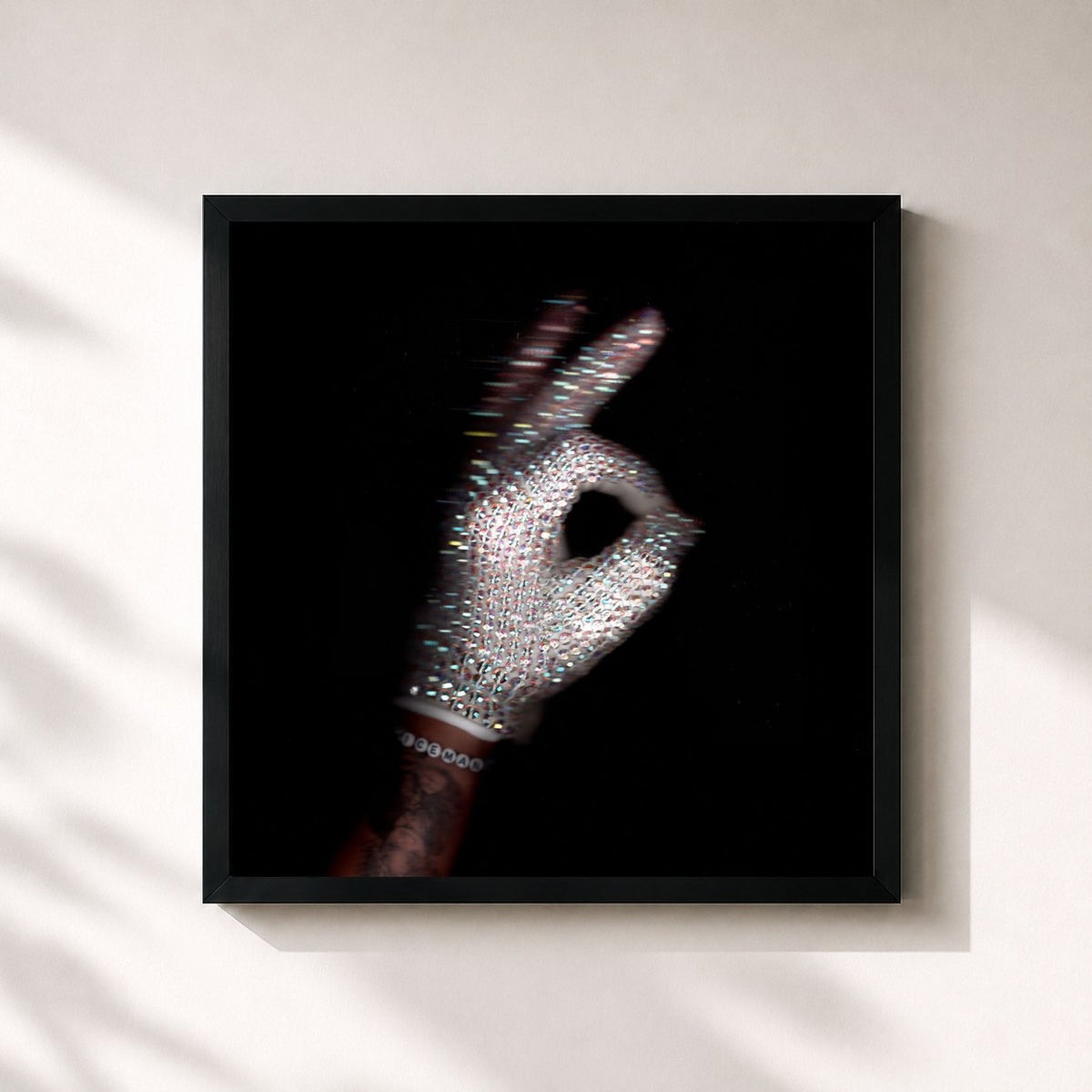 #noir Tableau carré de l'album ICEMAN de Drake, cadre noir 32x32 cm