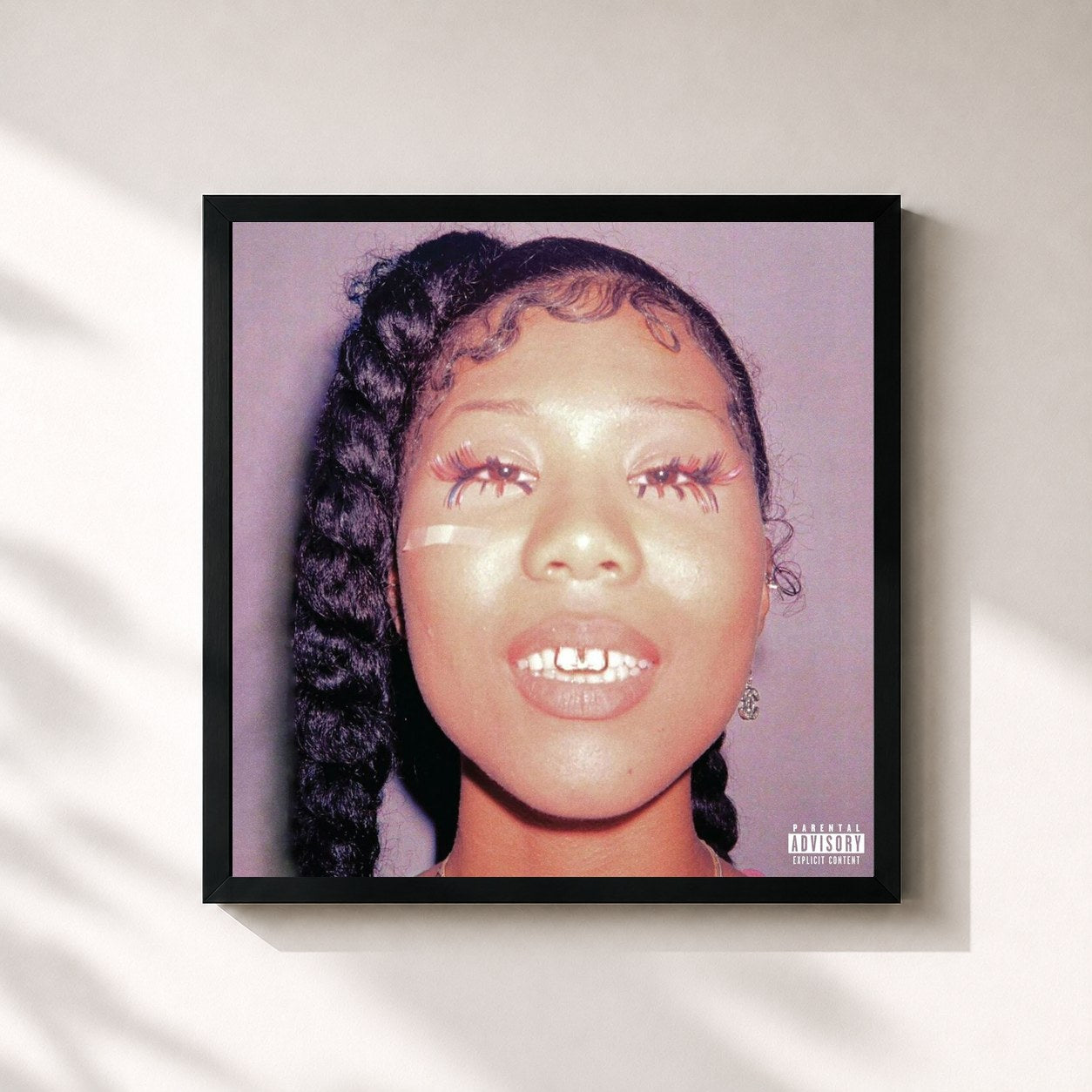 #noir Tableau carré de l'album Her Loss de Drake, cadre noir 32x32 cm