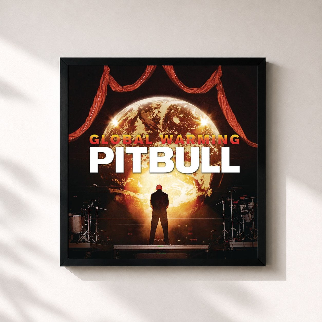 #noir Global Warming by Pitbull as a square framed art print, black 32x32 cm frame