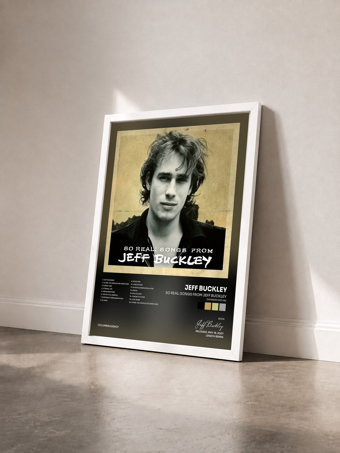 #blanc Tableau de l'album So Real: Songs from Jeff Buckley (Expanded Edition) de Jeff Buckley vu de trois quarts, cadre blanc