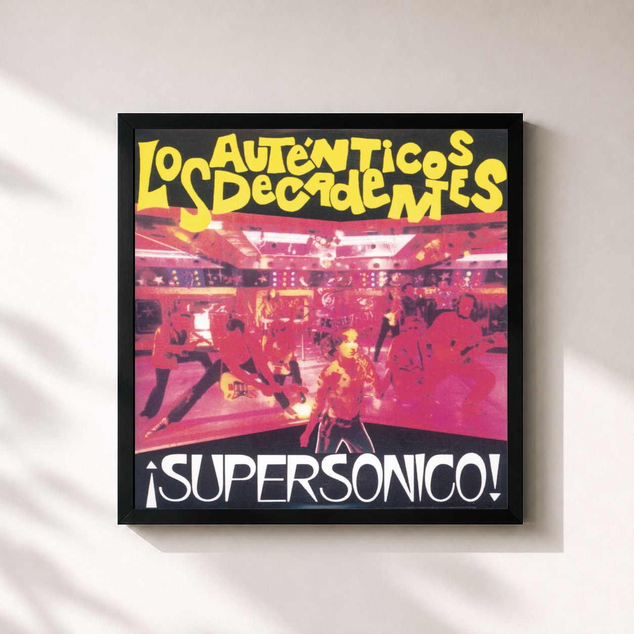#noir Tableau carré de l'album Supersonico de Los Auténticos Decadentes, cadre noir 32x32 cm