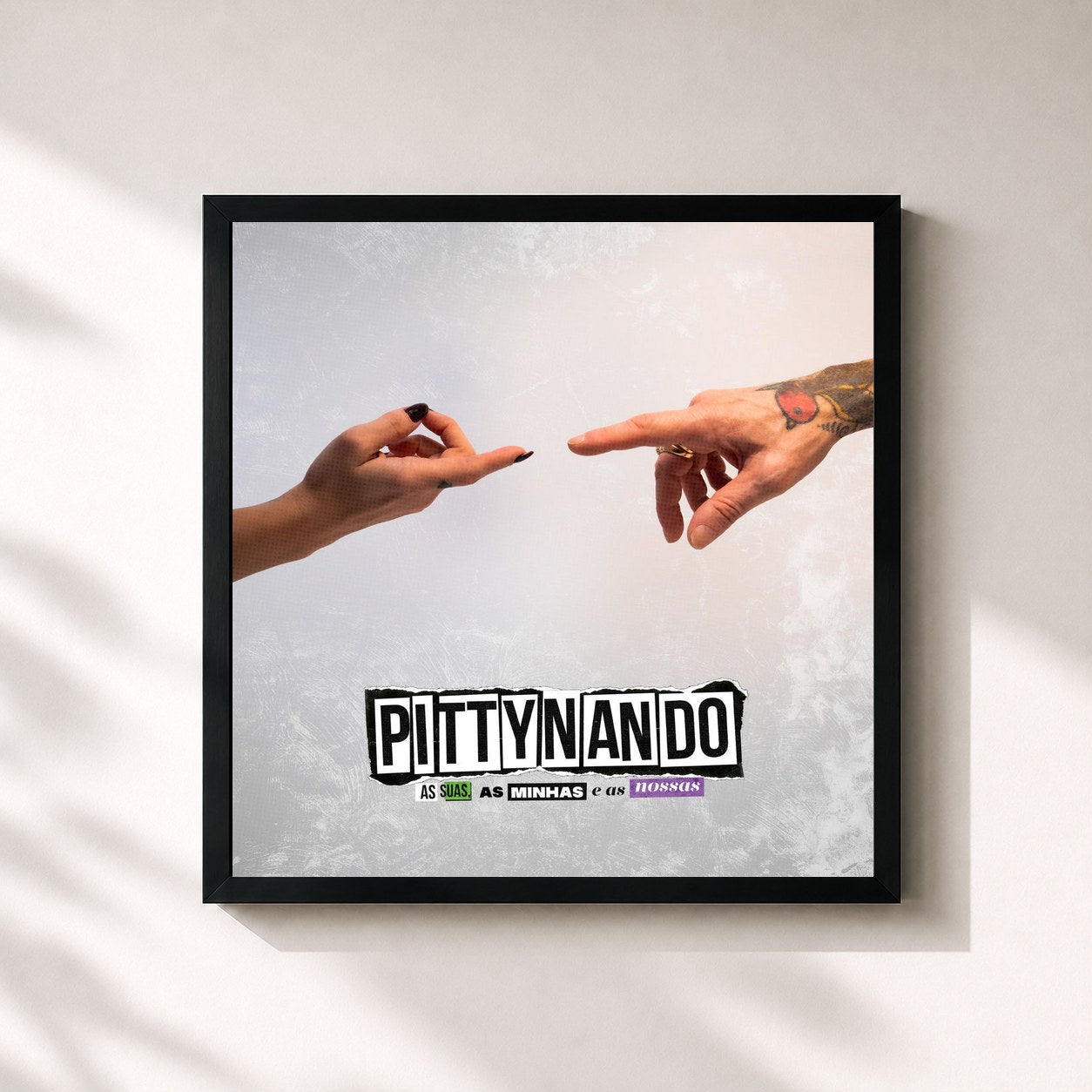 #noir Tableau carré de l'album PITTYNANDO – As Suas, As Minhas e As Nossas de Pitty, cadre noir 32x32 cm