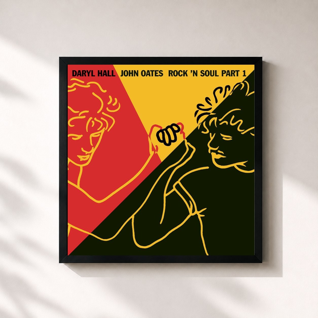 #noir Tableau carré de l'album Rock 'N Soul, Part 1 (Expanded Edition) de Daryl Hall & John Oates, cadre noir 32x32 cm