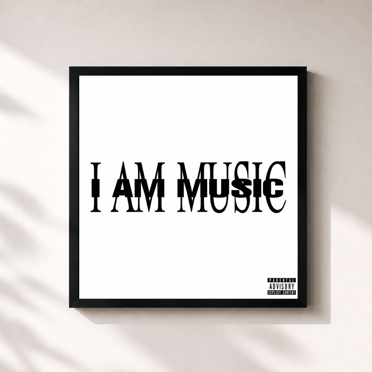 #noir MUSIC by Playboi Carti as a square framed art print, black 32x32 cm frame