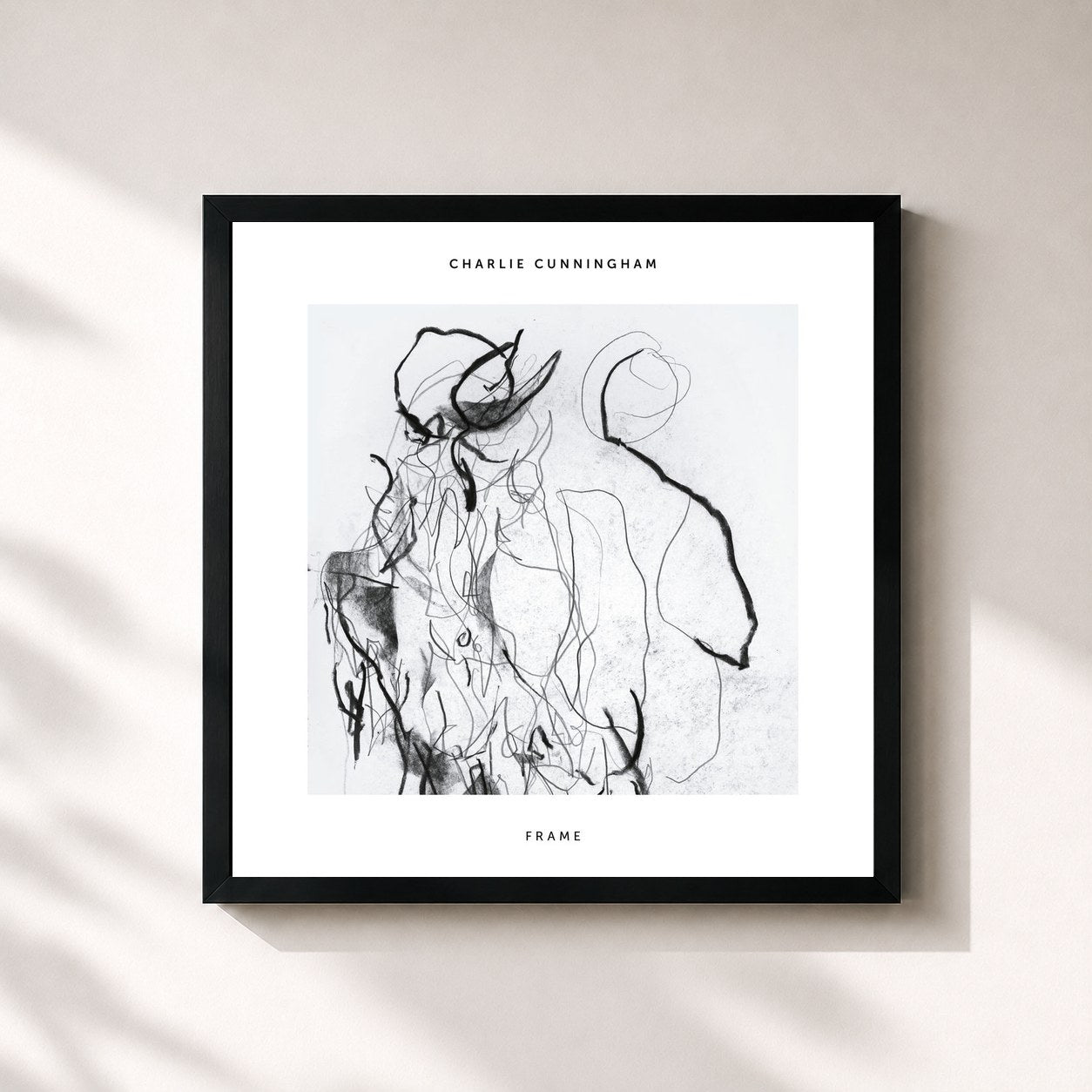 #noir Tableau carré de l'album Frame de Charlie Cunningham, cadre noir 32x32 cm