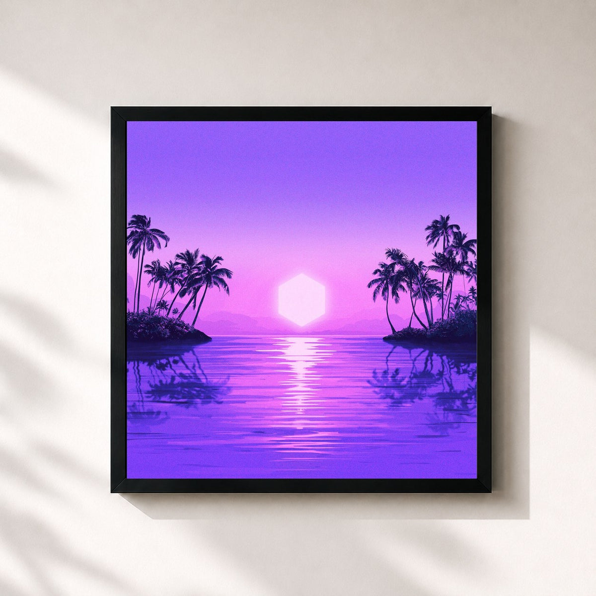 #noir Tableau carré de l'album Paradise de Purple Disco Machine, cadre noir 32x32 cm