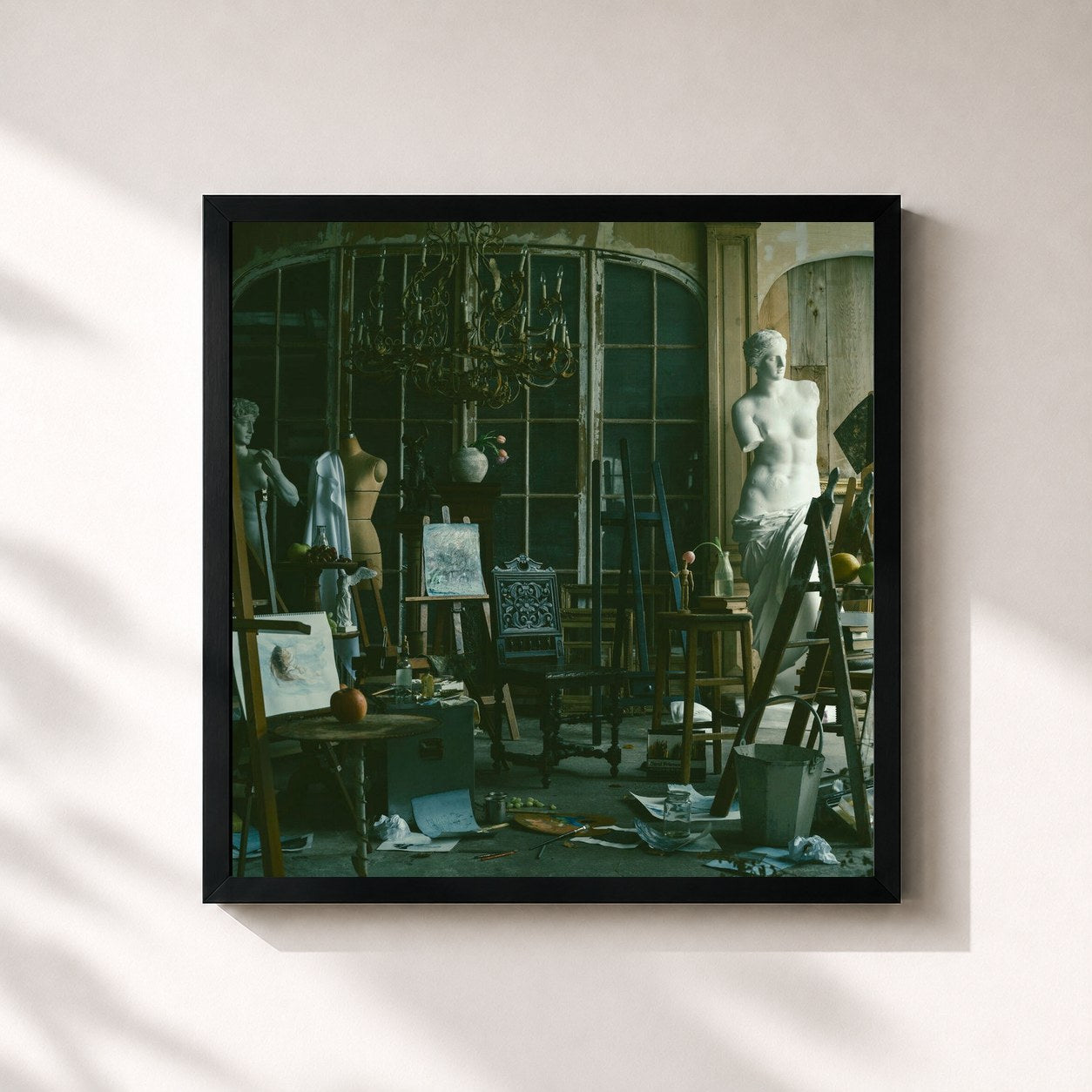 #noir Tableau carré de l'album haruka / 800 / End of All / Ref:rain -3 nuits version- de Aimer, cadre noir 32x32 cm